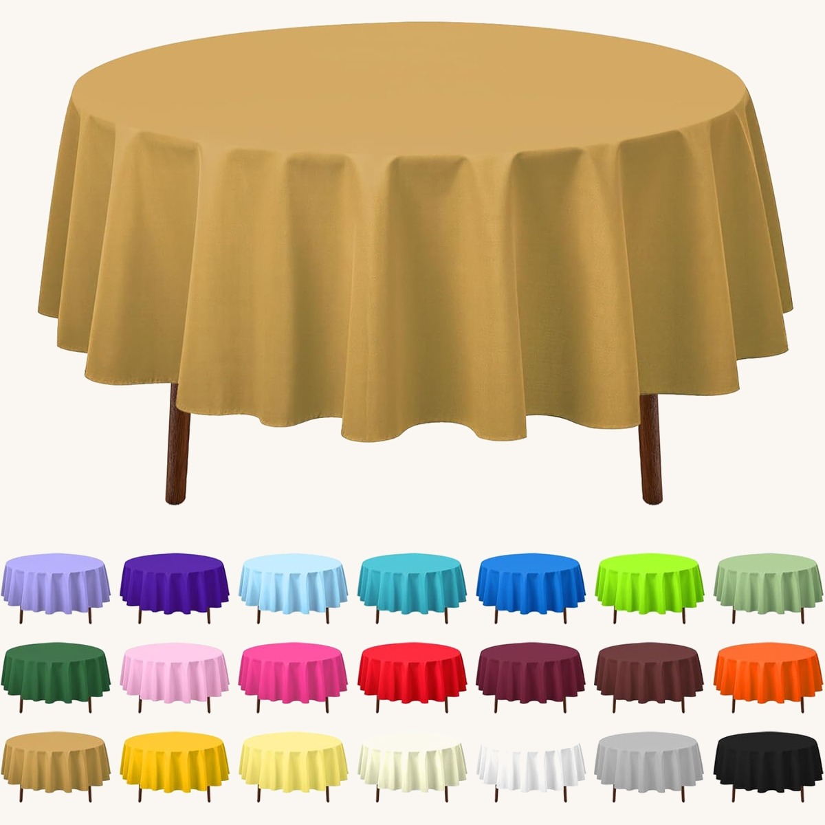 CXPSINC 8 Pack Premium Disposable Plastic Tablecloth 84' Round Table Cover for Birthdays…