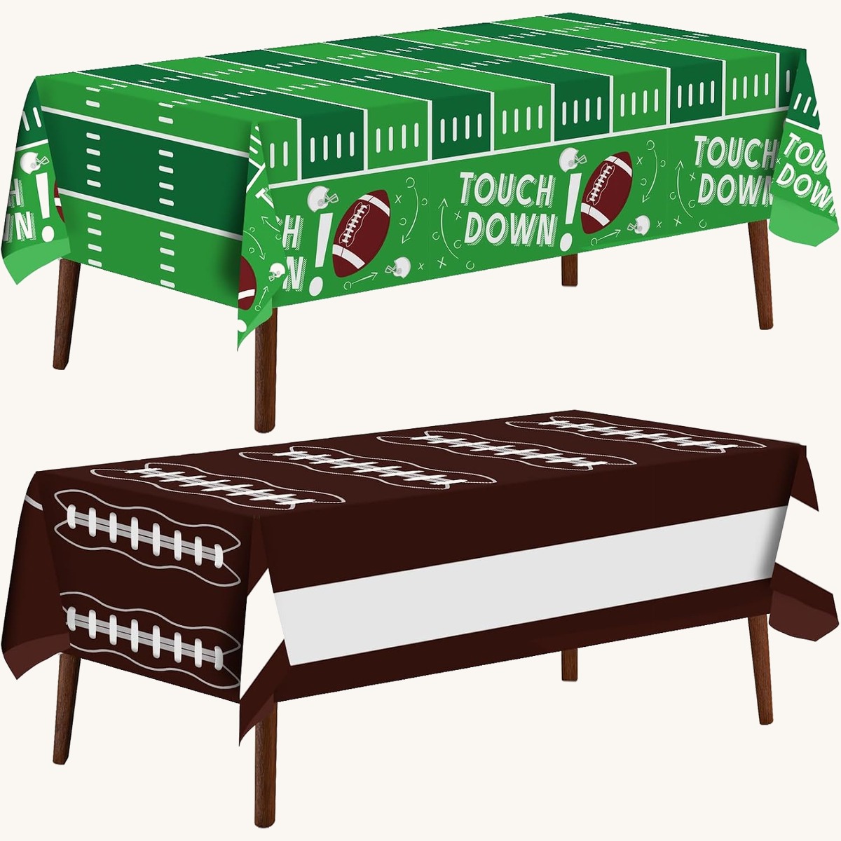 CXPSINC 2 Pack Football Tablecloth Disposable Plastic Football Party Decorations Tablecl…